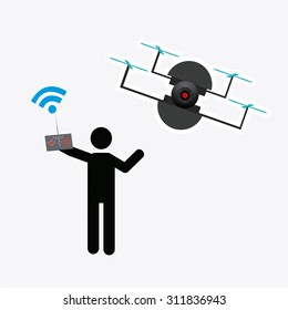 drone illustrator over white color background