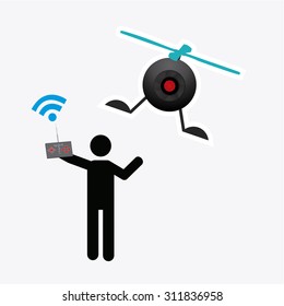 drone illustrator over white color background
