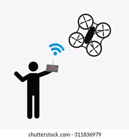 drone illustrator over white color background