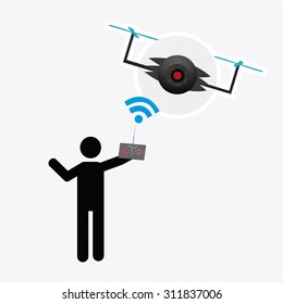 drone illustrator over white color background