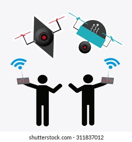 drone illustrator over white color background