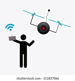 drone illustrator over white color background