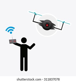 drone illustrator over white color background