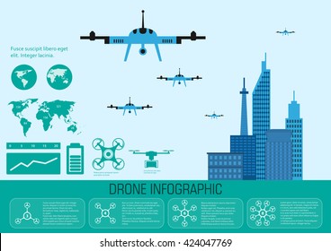 drone infographic on a blue background
