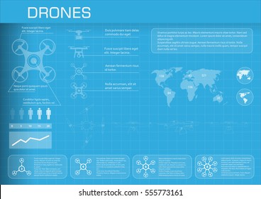 drone infographic on a blue background