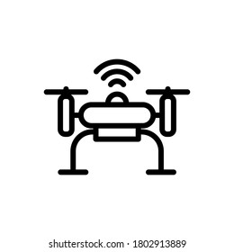Drone (Internet of Things) icon outline vector. isolated on white background 
