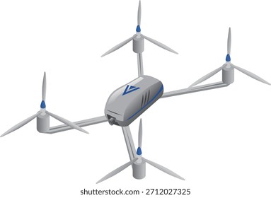 Drone isolated on white. Vector illustration.