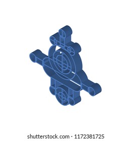 Drone isometric left top view 3D icon