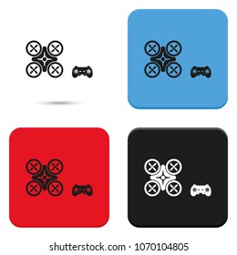 Drone and joystick flat vector icon.