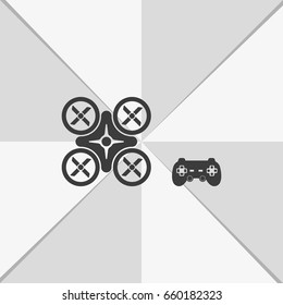 Drone and joystick icon.
