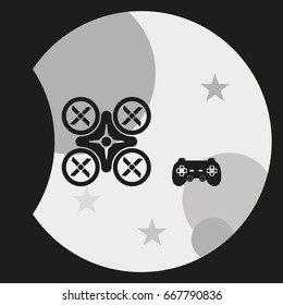 Drone and joystick icon.