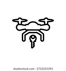 Icono de la llave del abejón, gráficos del Vector de línea