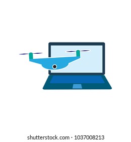 Drone Laptop Logo Icon Design