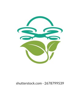 drone leaf abstract logo modern style