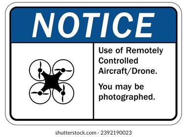 Drone liability sign and labels