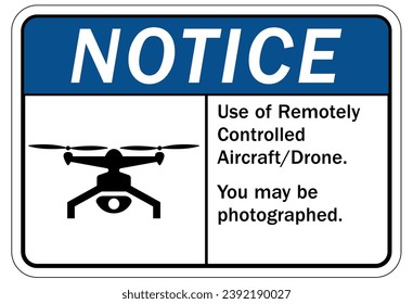 Drone liability sign and labels