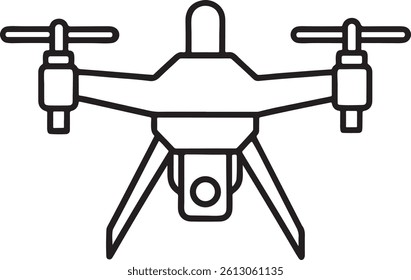 Drone Line Art Vector Icon Design
