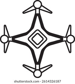 Drone Line Art Vector Icon Design
