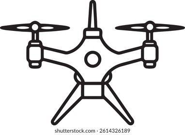 Drone Line Art Vector Icon Design
