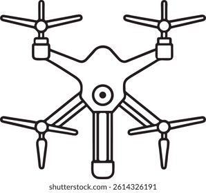 Drone Line Art Vector Icon Design
