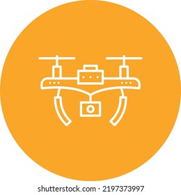 Drone line circle icon vector image. Can also be used for web apps, mobile apps and print media.