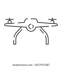 Drone line icon. Included the icons as drone, remote, controller, radar, map, signal and more