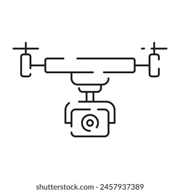 Drone line icon. Included the icons as drone, remote, controller, radar, map, signal and more