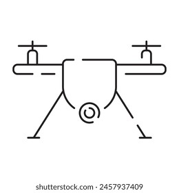 Drone line icon. Included the icons as drone, remote, controller, radar, map, signal and more