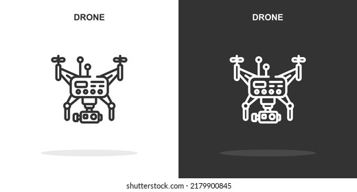 drone line icon. Simple outline style.drone linear sign. Vector illustration isolated on white background. Editable stroke EPS 10