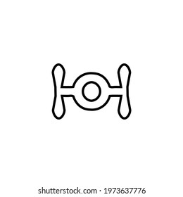 Drone line icon. Simple style drone cargo company poster background symbol. Logo design element. T-shirt printing. Vector for sticker.