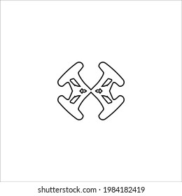 Drone line icon. Simple style drone cargo company poster background symbol. Logo design element. T-shirt printing. Vector for sticker.