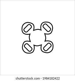 Drone line icon. Simple style drone cargo company poster background symbol. Logo design element. T-shirt printing. Vector for sticker.