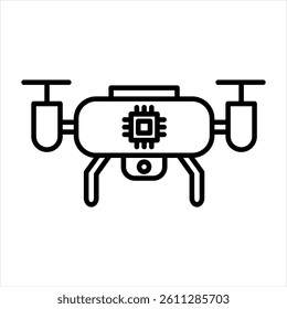 Drone Line Icon Vector Illustration