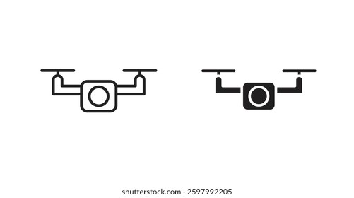 Drone line icon vector set.