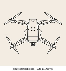 drone line logo art design vector illustration