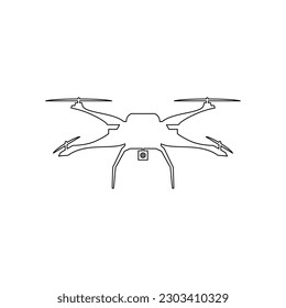 Drone line stroke. Drone vector isolated sign on white background