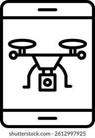 Drone Line Vector Icon Design