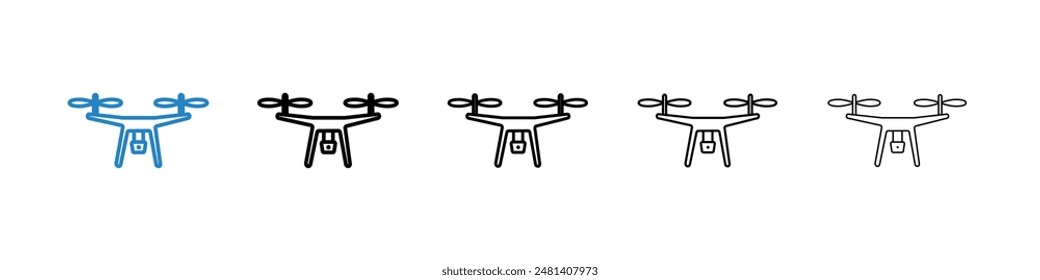 Drone liner icon vector set.