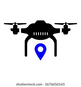 Drone Location Icon, Vector Graphics