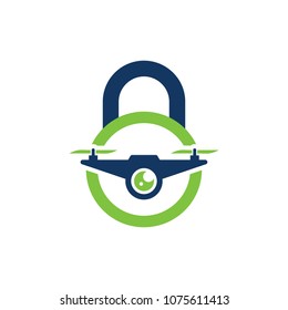 Drone Lock Logo Icon Design