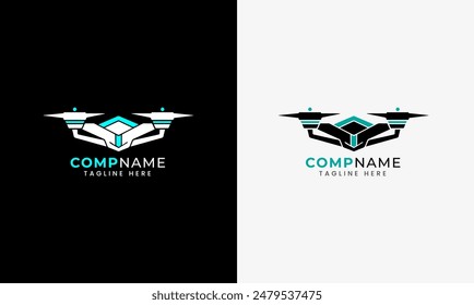 Drone log icon, drone, digital drone technology robot sample design helicopter rocket