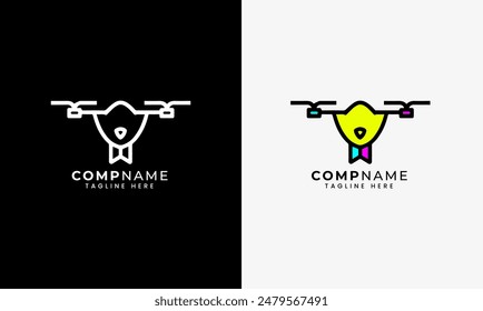 Drone log icon, drone, digital drone technology robot sample design helicopter rocket