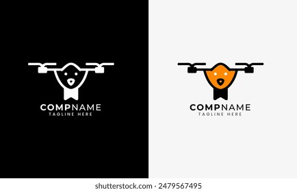 Drone log icon, drone, digital drone technology robot sample design helicopter rocket
