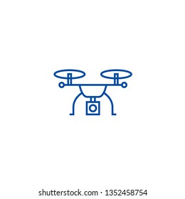Drone logistics line icon concept. Drone logistics flat  vector symbol, sign, outline illustration.