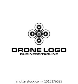 drone logo camera agency vector simple design icon technology