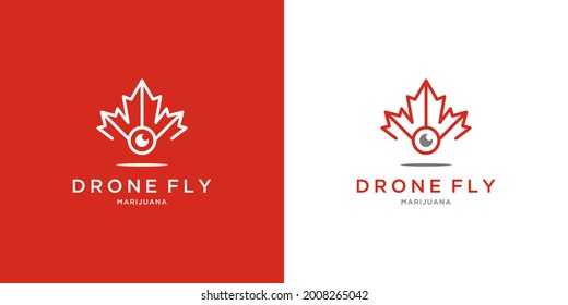 Drone-Logo mit Cannabis-Marihuana-Design