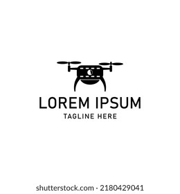 diseño de cine con logotipo drone ilustración vectorial fondo aislado