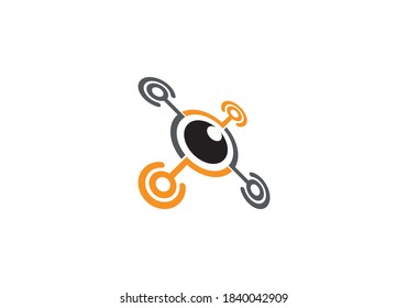 Plantilla de diseño de concepto de logotipo de drones.
