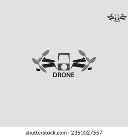 drone logo with cool and simple design concept eps 10