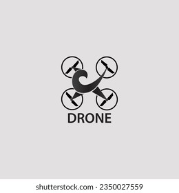 drone logo with cool and simple design concept eps 10